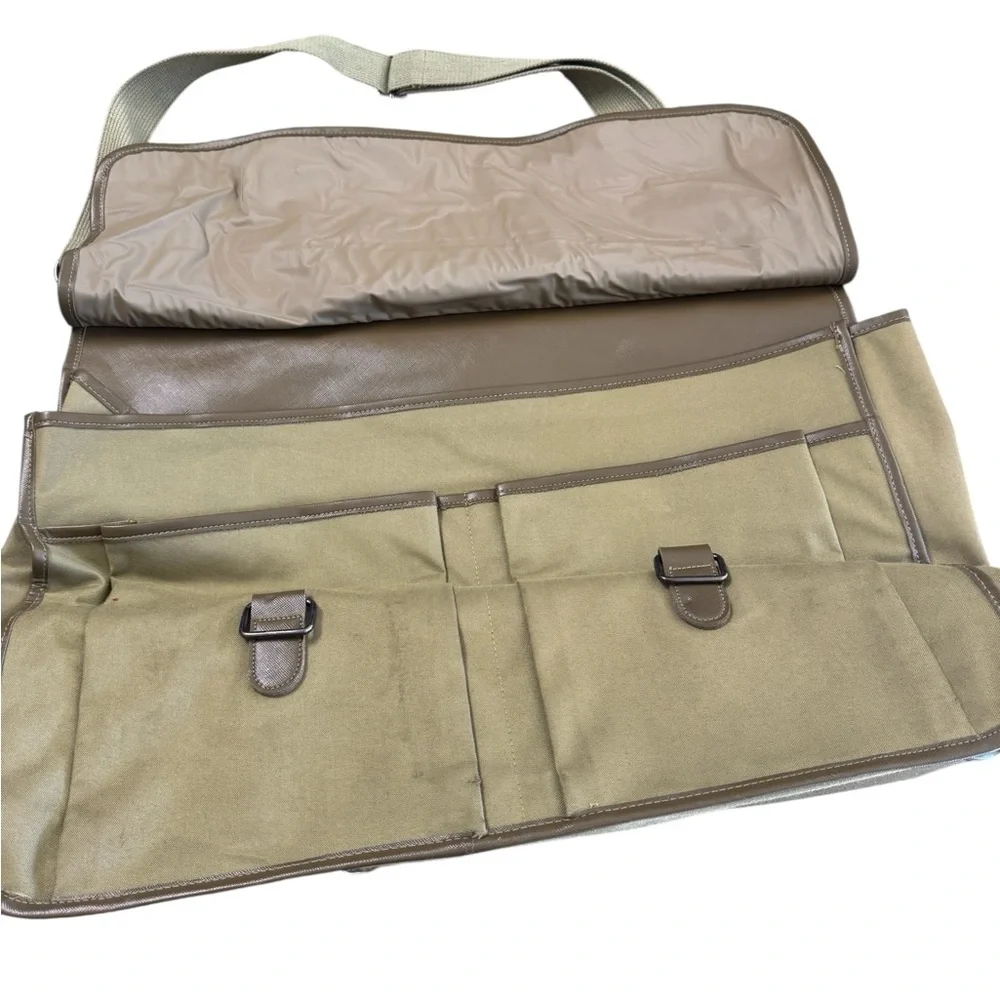 Khaki Brown Canvas Vintage Calvin Klein Overnighter Weekender Travel Bag RARE